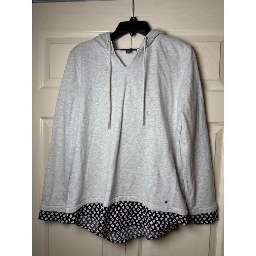 New Women's Tommy Hilfiger Jersey Knit Hooded Sweatshirt